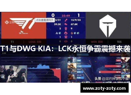T1与DWG KIA：LCK永恒争霸震撼来袭
